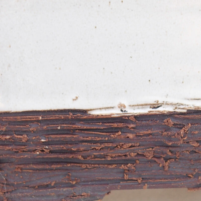 Cuenco bonsái de cerámica 14 x 12,5 x 7 cm, color blanco