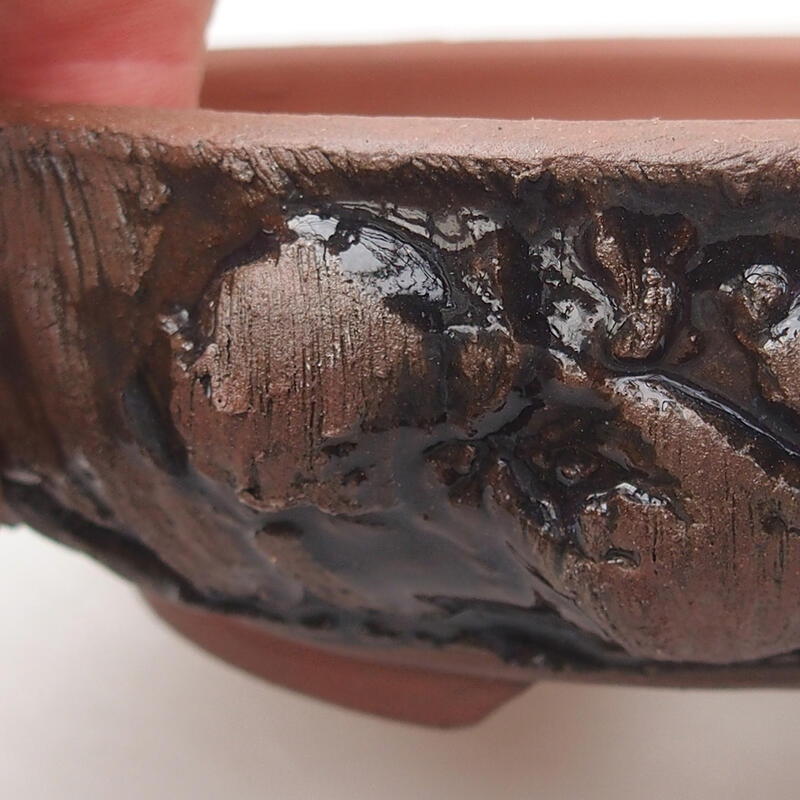 Cuenco bonsái de cerámica 14 x 14 x 4 cm, marrón