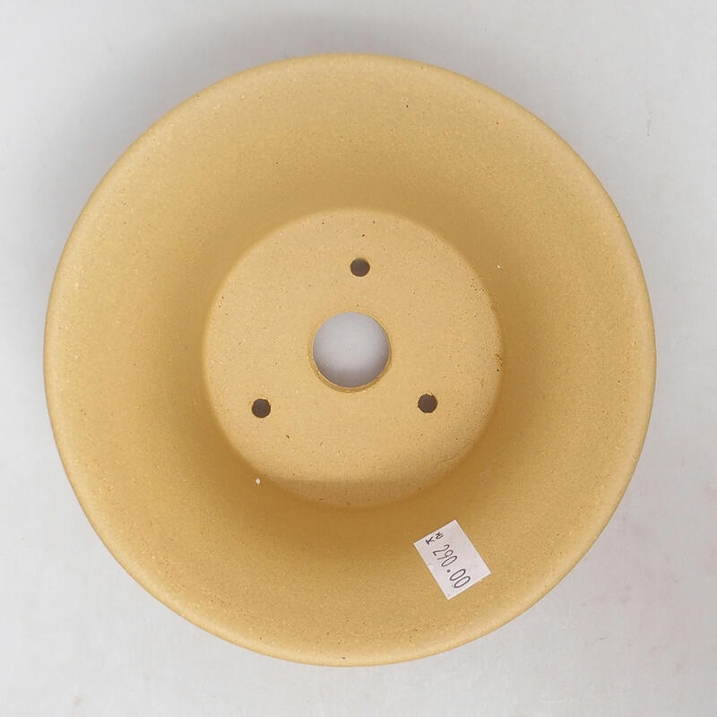 Cuenco bonsái de cerámica 14 x 14 x 6,5 cm, color ocre