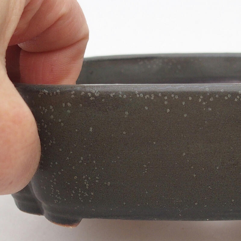 Cuenco bonsái de cerámica 15,5 x 11 x 4 cm, gris