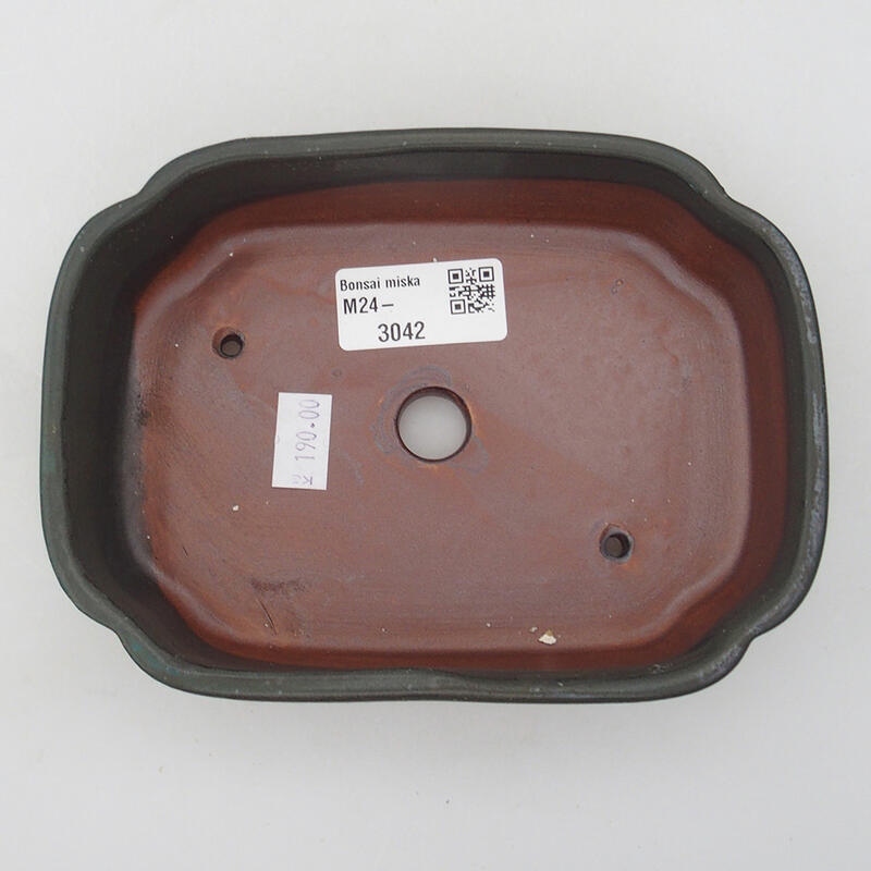 Cuenco bonsái de cerámica 15,5 x 11 x 4 cm, gris