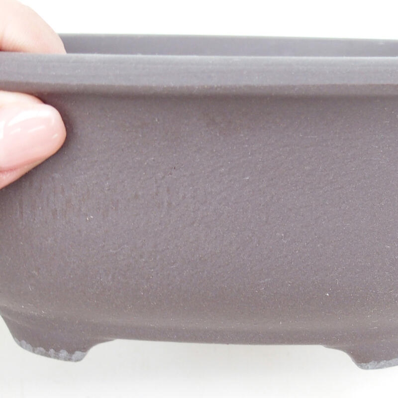 Cuenco bonsái de cerámica 15,5 x 12,5 x 7 cm, color negro