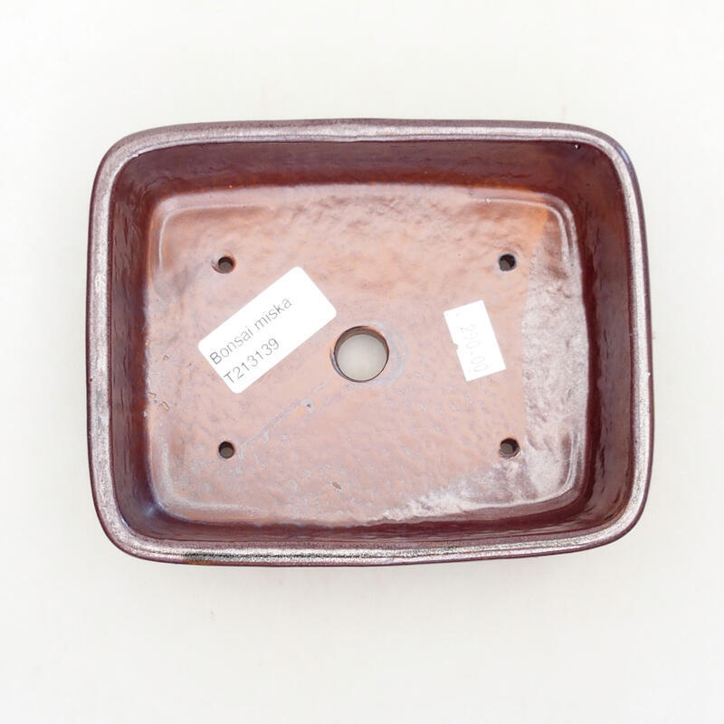 Cuenco bonsái de cerámica 15 x 11,5 x 5 cm, marrón