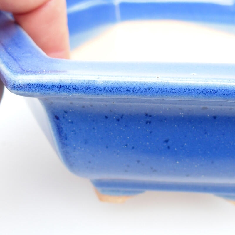 Cuenco bonsái de cerámica 15 x 14 x 5,5 cm, color azul