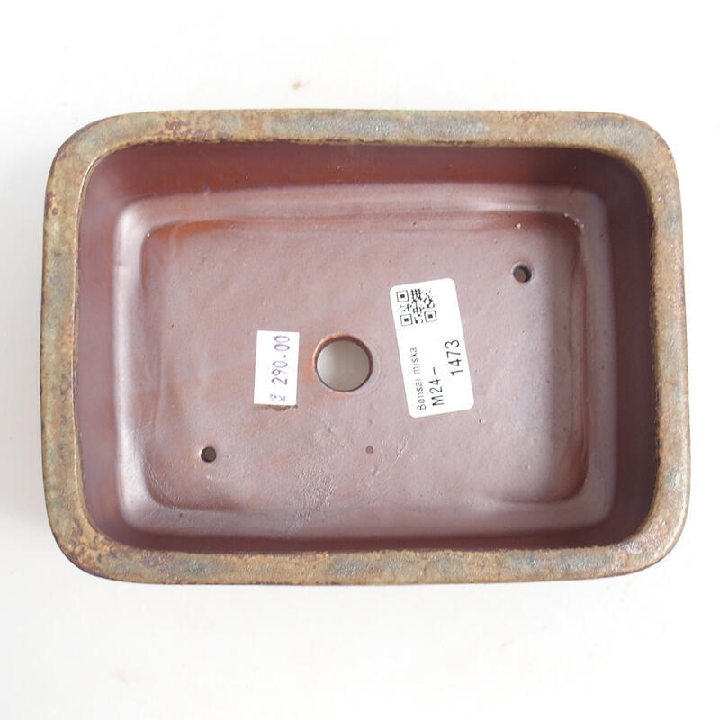 Cuenco bonsái de cerámica 16,5 x 12 x 5,5 cm, marrón