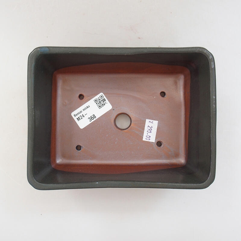 Cuenco bonsái de cerámica 16 x 12 x 5,6 cm, gris