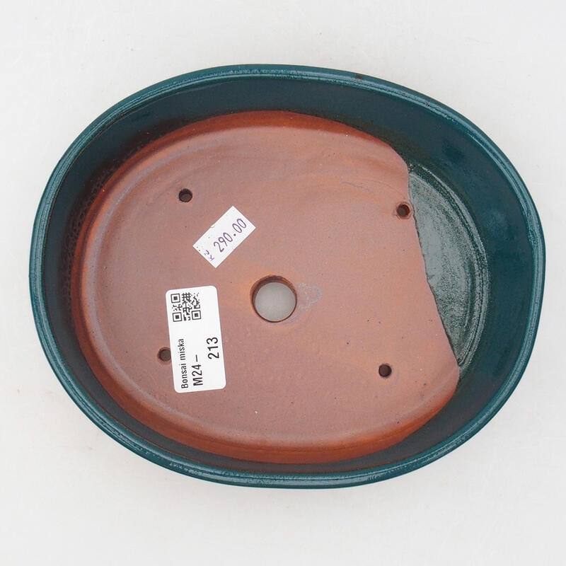 Cuenco bonsái de cerámica 17,5 x 14,5 x 4 cm, verde