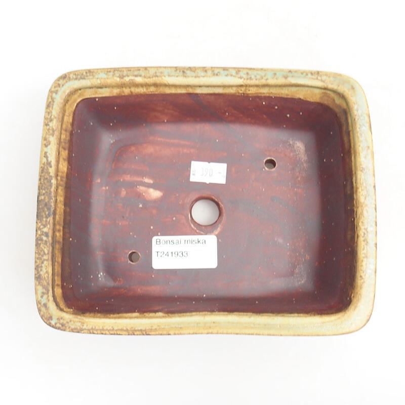 Cuenco bonsái de cerámica 17,5 x 14,5 x 5,5 cm, verde