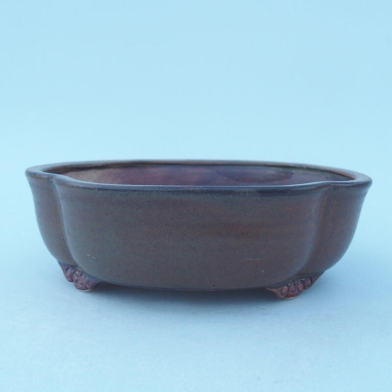 Cuenco bonsái de cerámica 17,5 x 15 x 5,5 cm, marrón