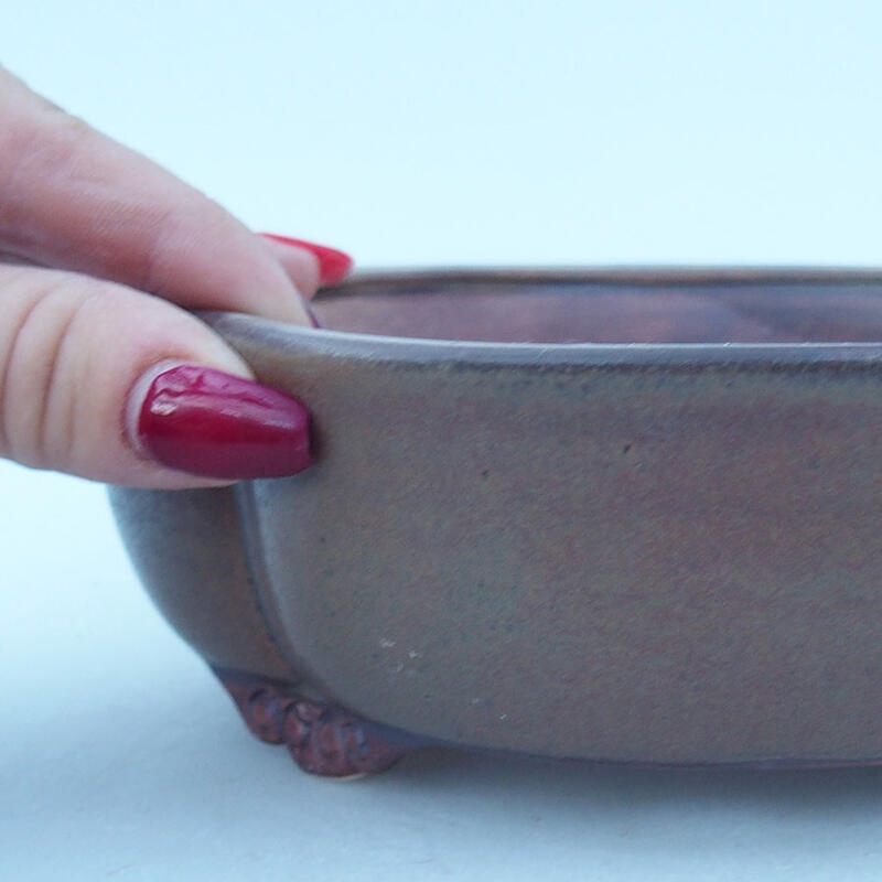 Cuenco bonsái de cerámica 17,5 x 15 x 5,5 cm, marrón