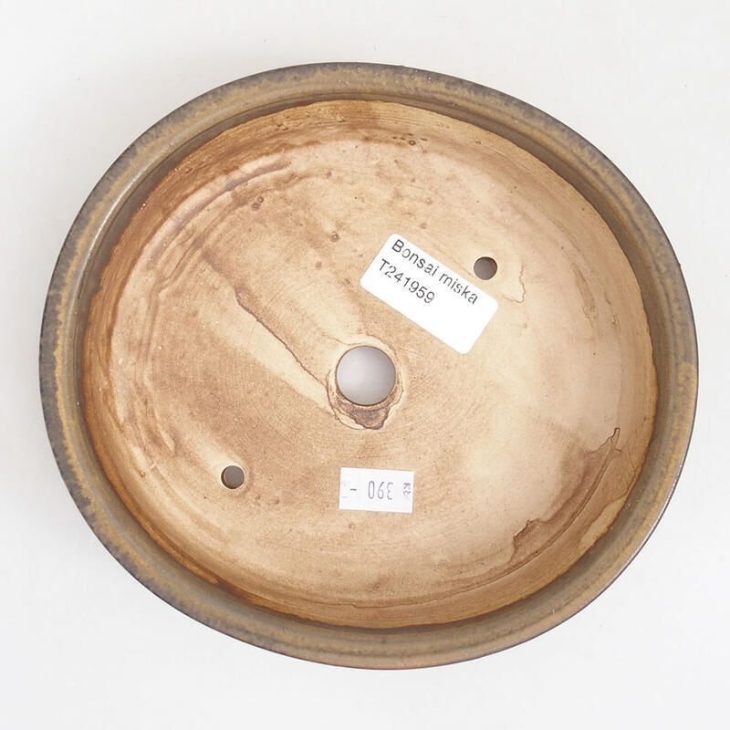 Cuenco bonsái de cerámica 17,5 x 16 x 4,5 cm, marrón
