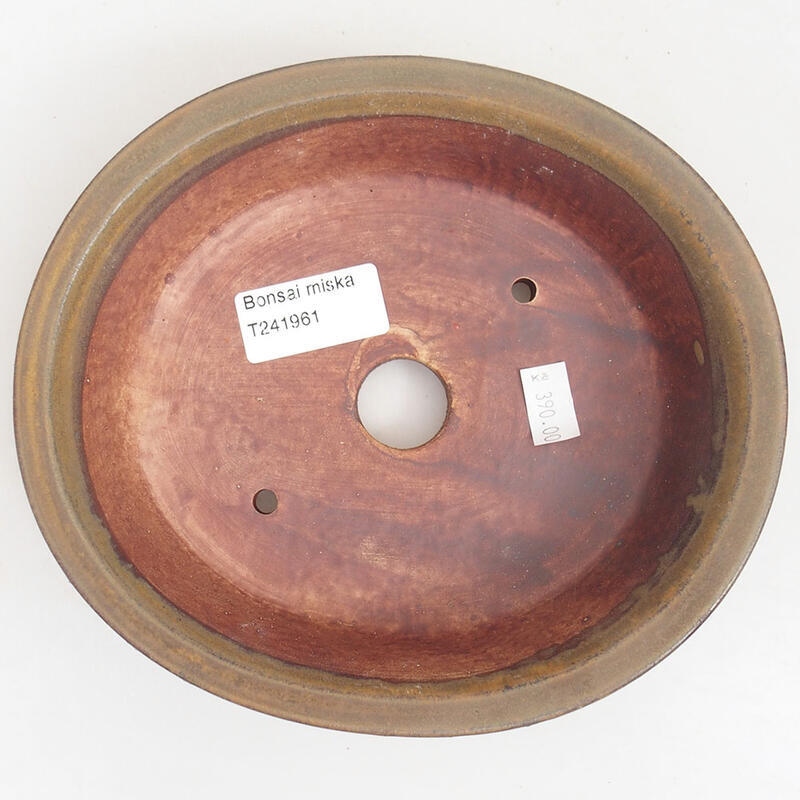 Cuenco bonsái de cerámica 17,5 x 16 x 4,5 cm, marrón