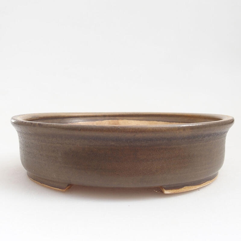 Cuenco bonsái de cerámica 17,5 x 16 x 4,5 cm, marrón