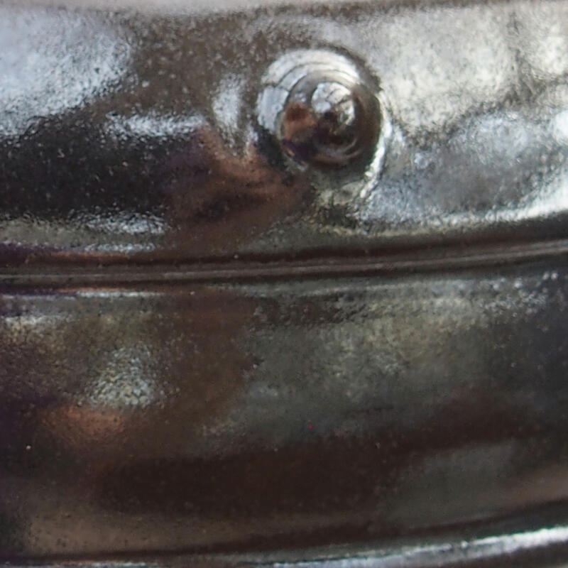 Cuenco bonsái de cerámica 17,5 x 17,5 x 6 cm, color metálico