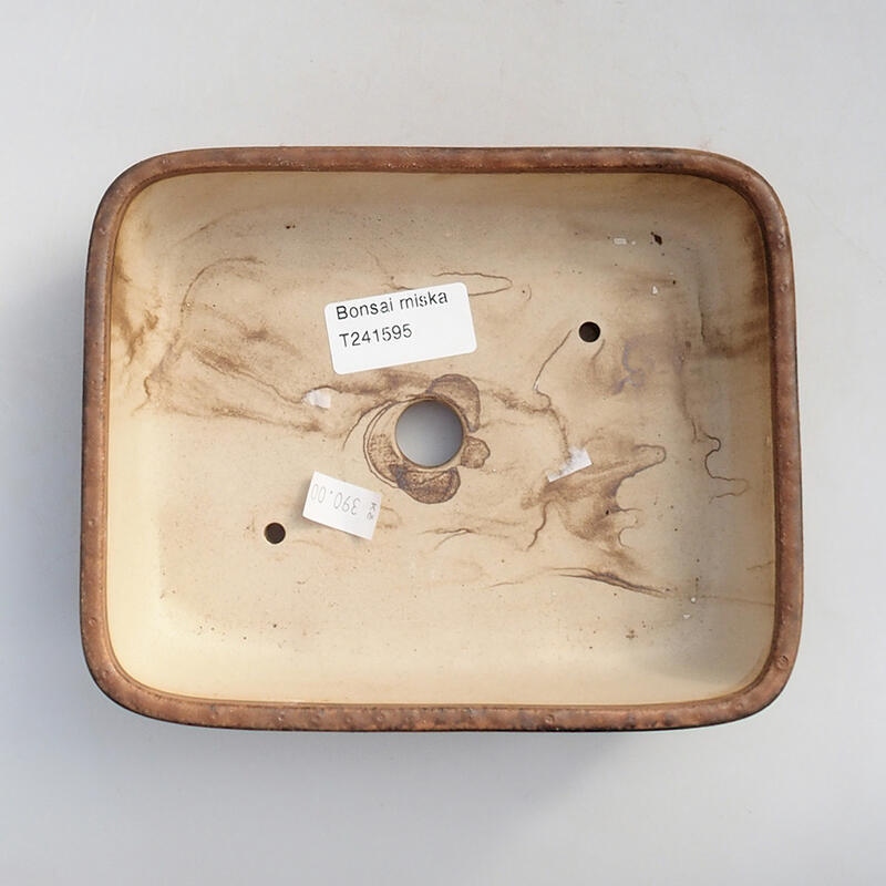 Cuenco bonsái de cerámica 17 x 14 x 4,5 cm, marrón