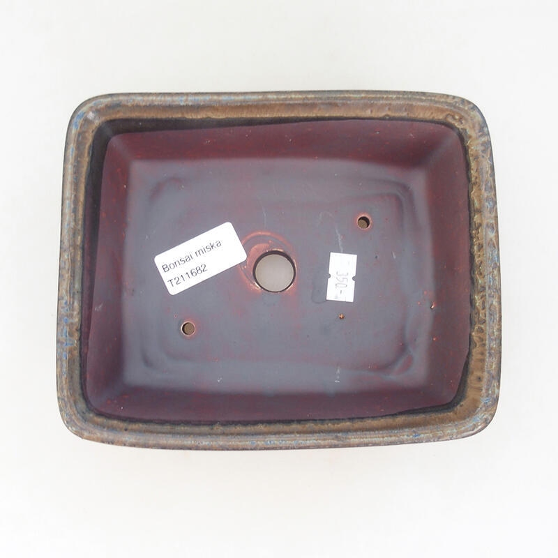 Cuenco bonsái de cerámica 17 x 14 x 5,5 cm, marrón