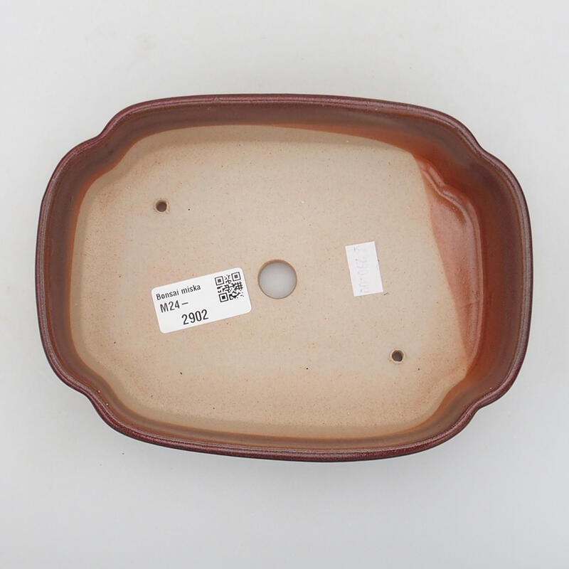 Cuenco bonsái de cerámica 18,5 x 13,5 x 5 cm, marrón