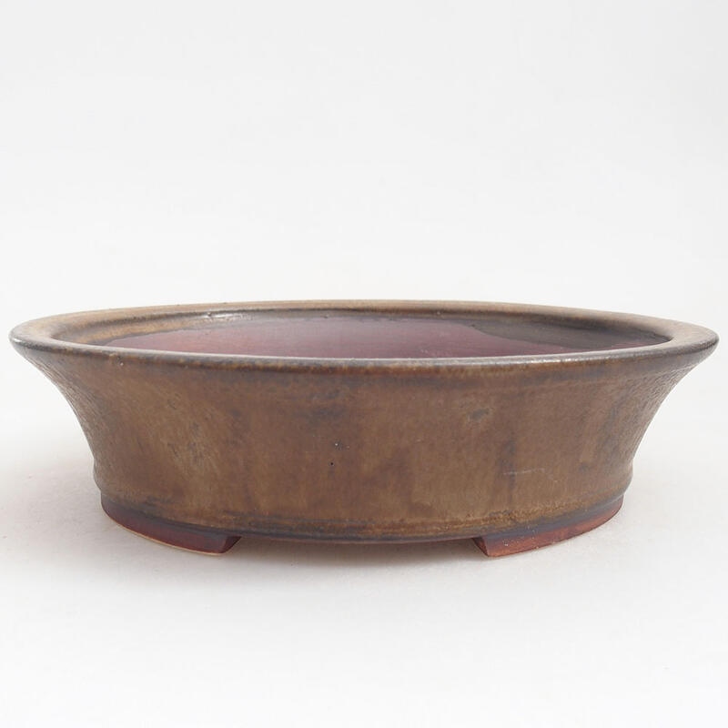 Cuenco bonsái de cerámica 18,5 x 17 x 4,5 cm, marrón