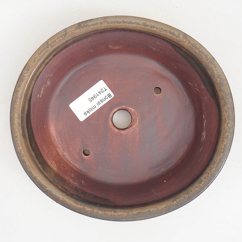 Cuenco bonsái de cerámica 18,5 x 17 x 4,5 cm, marrón