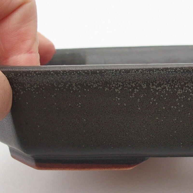 Cuenco bonsái de cerámica 18 x 13,5 x 4 cm, gris