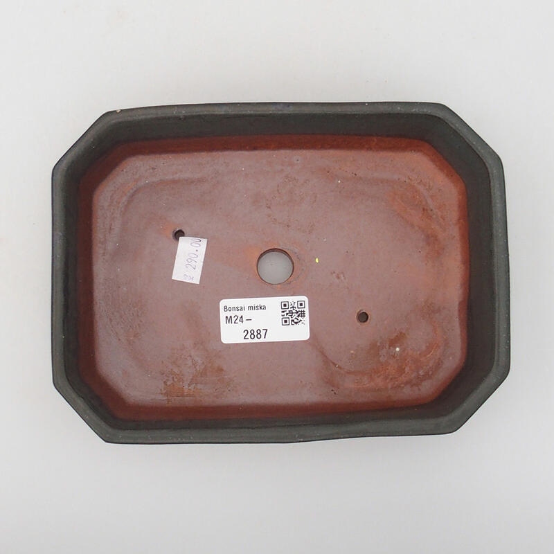 Cuenco bonsái de cerámica 18 x 13,5 x 4 cm, gris