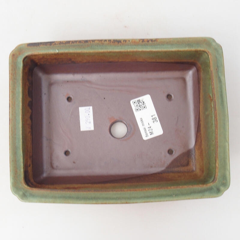 Cuenco bonsái de cerámica 18 x 13,5 x 4 cm, verde