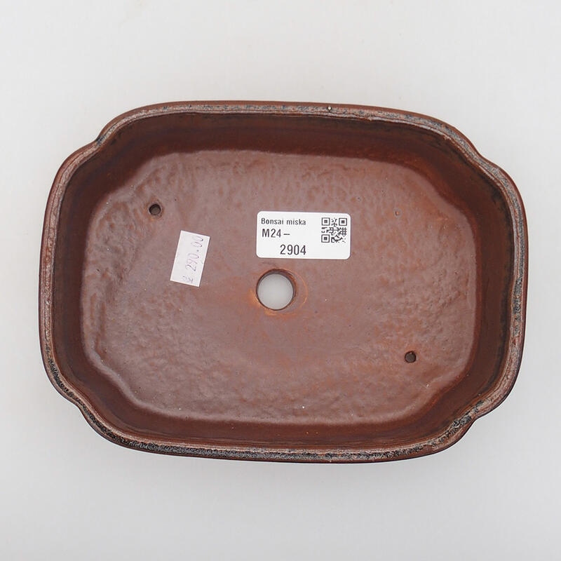 Cuenco bonsái de cerámica 18 x 13 x 5 cm, color marrón-negro