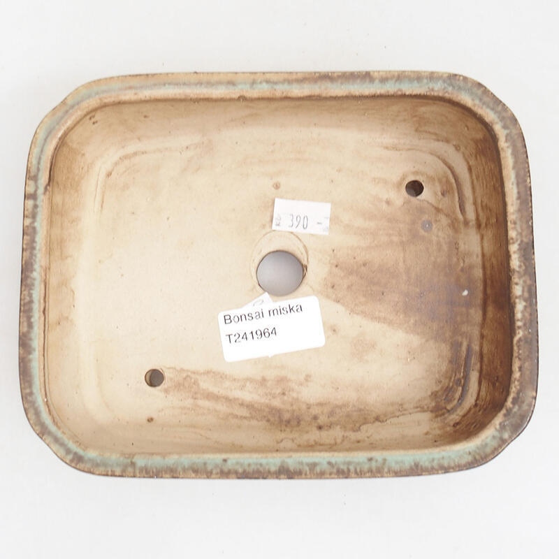 Cuenco bonsái de cerámica 18 x 14,5 x 4,5 cm, verde