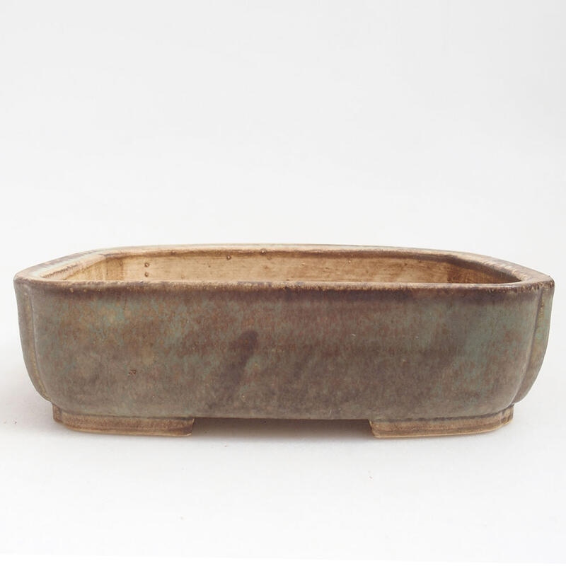 Cuenco bonsái de cerámica 18 x 14,5 x 4,5 cm, verde