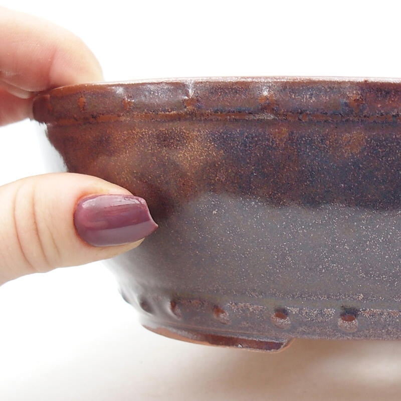 Cuenco bonsái de cerámica 18 x 18 x 5,5 cm, marrón