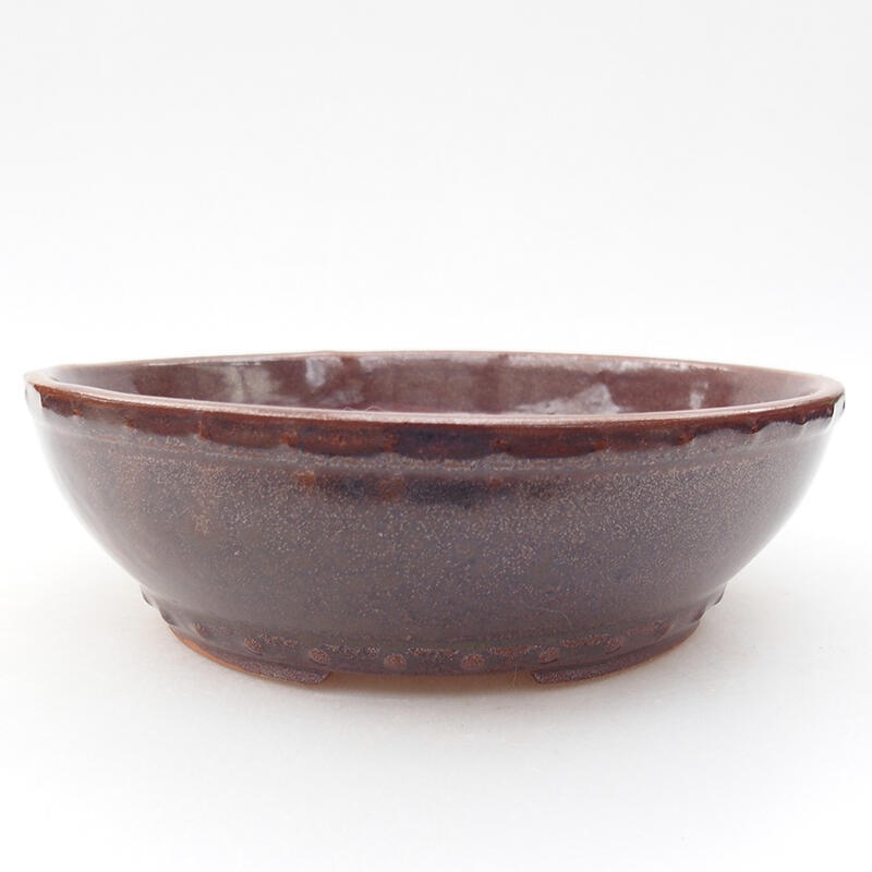 Cuenco bonsái de cerámica 18 x 18 x 5,5 cm, marrón