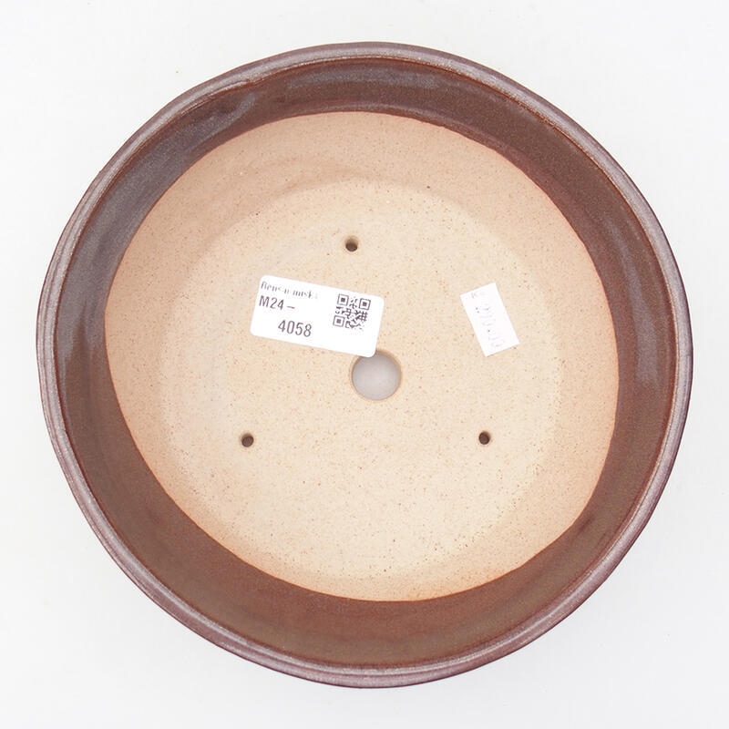 Cuenco bonsái de cerámica 18 x 18 x 5,5 cm, marrón