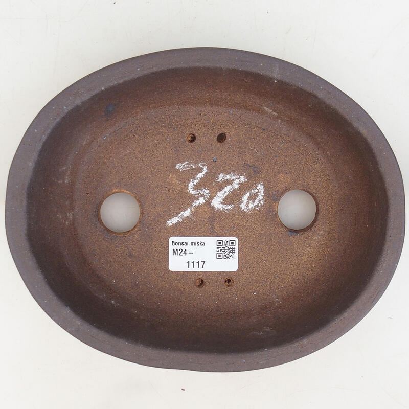 Cuenco bonsái de cerámica 19,5 x 16 x 5 cm, marrón