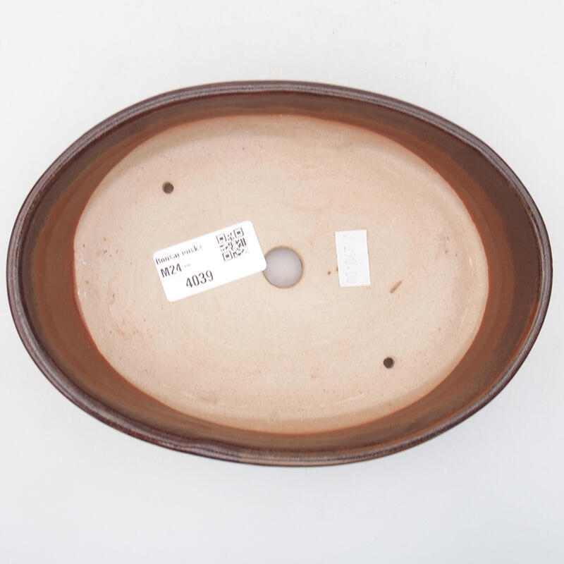 Cuenco bonsái de cerámica 19 x 13,5 x 4,5 cm, marrón