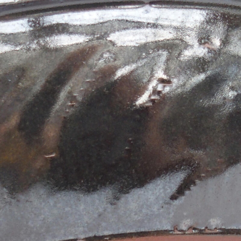 Cuenco bonsái de cerámica 20,5 x 20,5 x 6,5 cm, color metálico