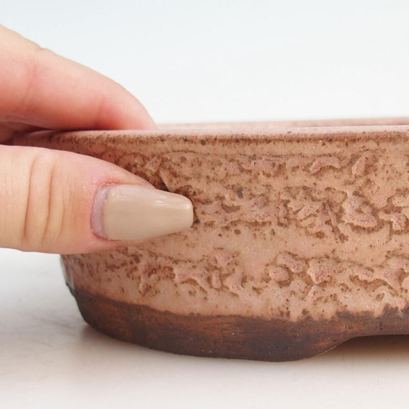 Cuenco bonsái de cerámica 20 x 16 x 5 cm, rosa