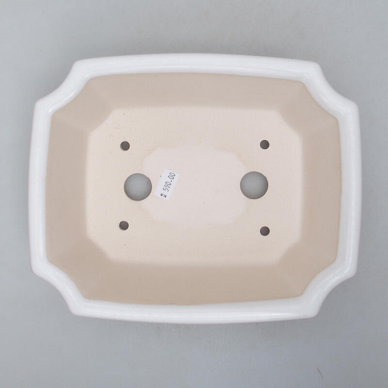 Cuenco bonsái de cerámica 22 x 18 x 7 cm, blanco