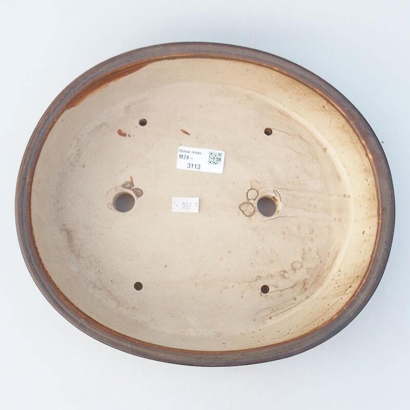 Cuenco bonsái de cerámica 28 x 25 x 6 cm, marrón