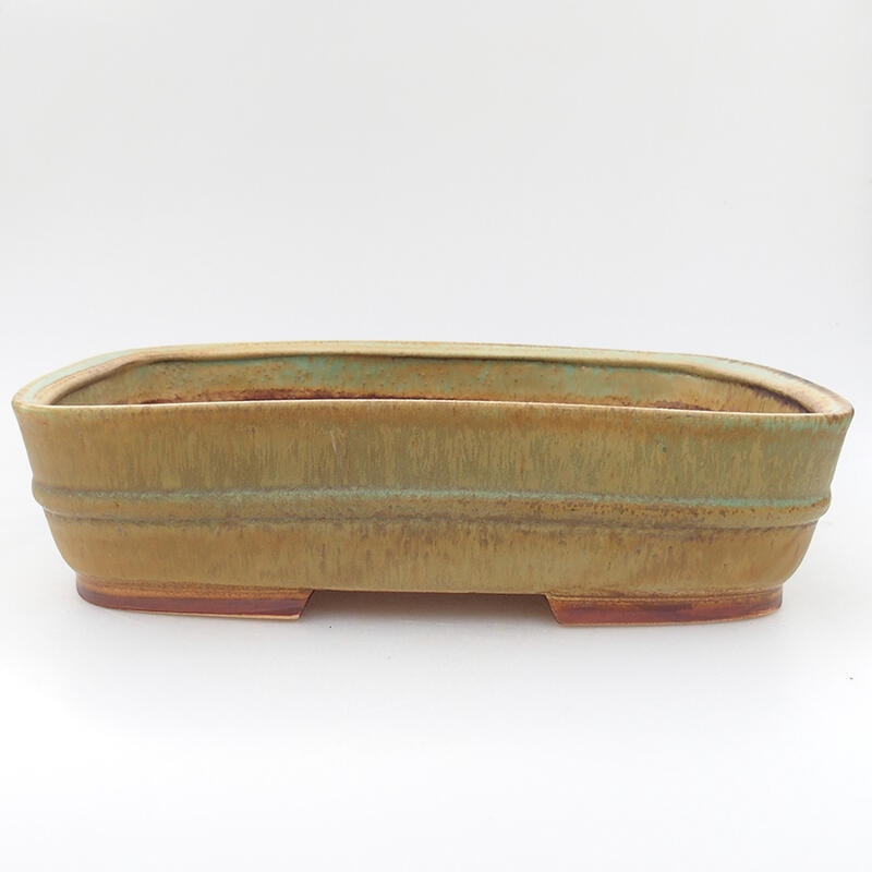 Cuenco bonsái de cerámica 29 x 23,5 x 7 cm, verde