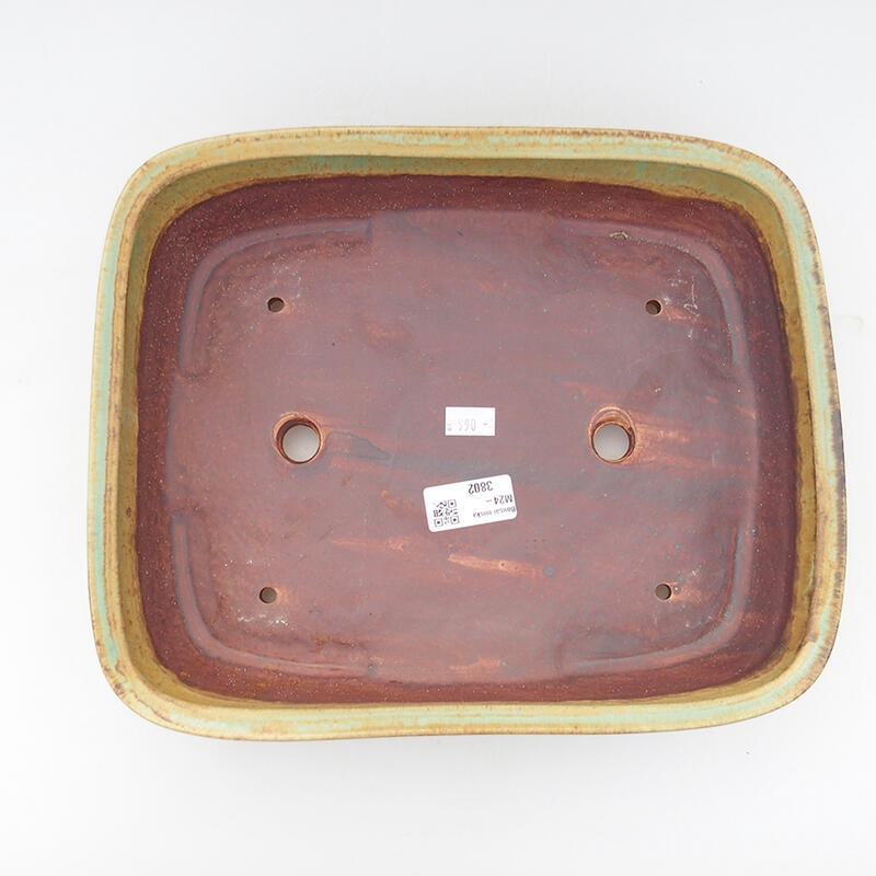 Cuenco bonsái de cerámica 29 x 23,5 x 7 cm, verde