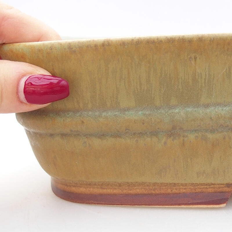 Cuenco bonsái de cerámica 29 x 23,5 x 7 cm, verde