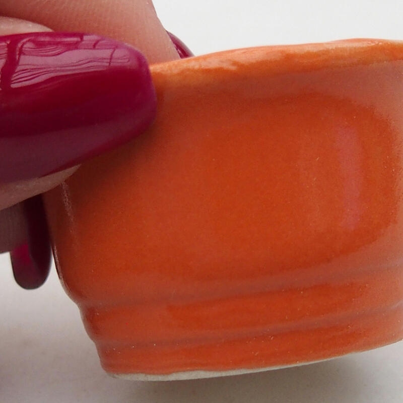 Cuenco bonsái de cerámica 3,5 x 3,5 x 2,5 cm, naranja