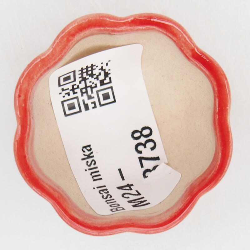 Cuenco bonsái de cerámica 3,5 x 3,5 x 2 cm, color rojo