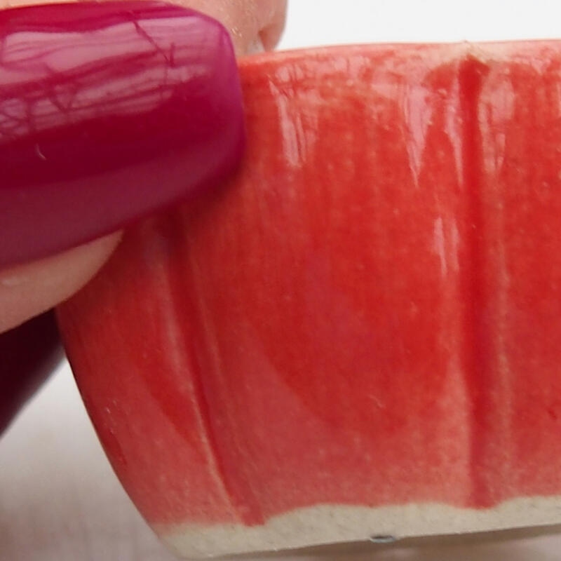 Cuenco bonsái de cerámica 3,5 x 3,5 x 2 cm, color rojo