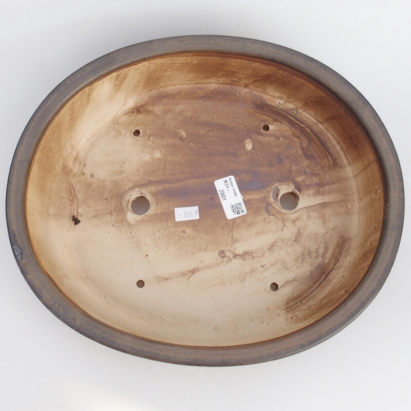 Cuenco bonsái de cerámica 32 x 28 x 7,5 cm, marrón