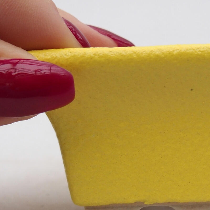 Cuenco bonsái de cerámica 5,5 x 5,5 x 3,5 cm, amarillo