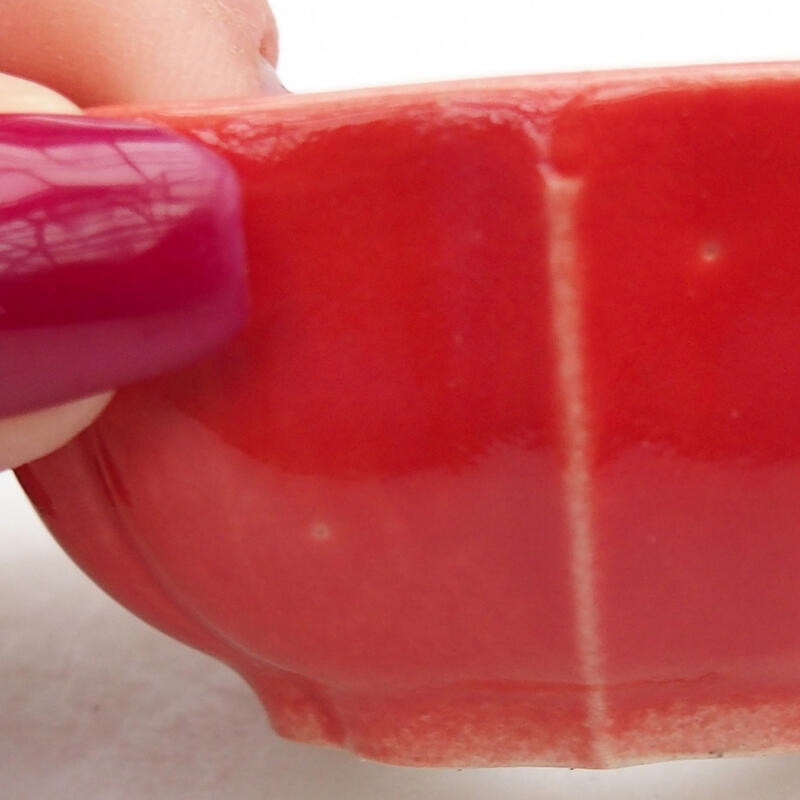 Cuenco bonsái de cerámica 5,5 x 5,5 x 3 cm, color rojo