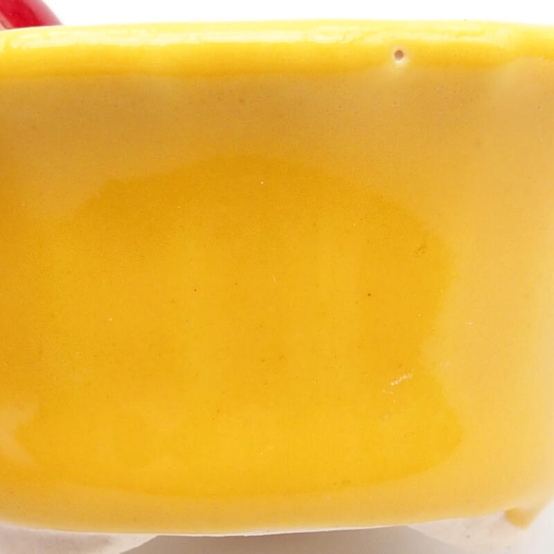 Cuenco bonsái de cerámica 5,5 x 5,5 x 3 cm, amarillo