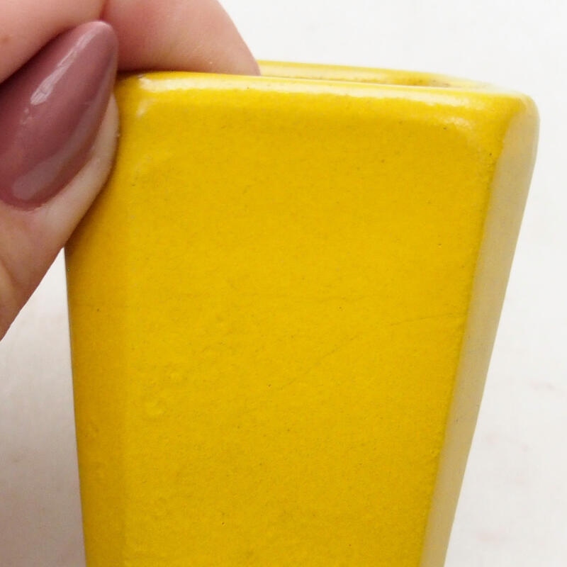 Cuenco bonsái de cerámica 5,5 x 5,5 x 7 cm, amarillo