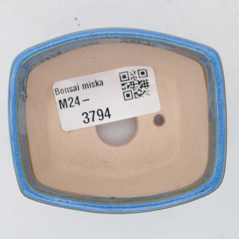 Cuenco bonsái de cerámica 6,5 x 5,5 x 4 cm, color azul